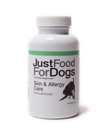 JustFoodForDogs Skin & Allergy Care Supplements for Dogs - Immunity Booster with Skin Healing Relief (60 Count)
