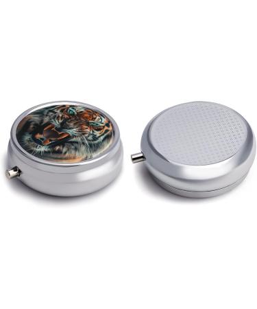 Travel Pill Box with 3 Compartments - Portable Medicine Organizer for Purse & Pocket | Tiger Design - Buy Online on GoSupps.com