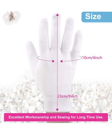 Overnight Moisturizing Gloves - Premium White Cotton for Dry & Irritated Skin - Spa Therapy for Eczema - 3 Pairs - Buy Online on GoSupps.com