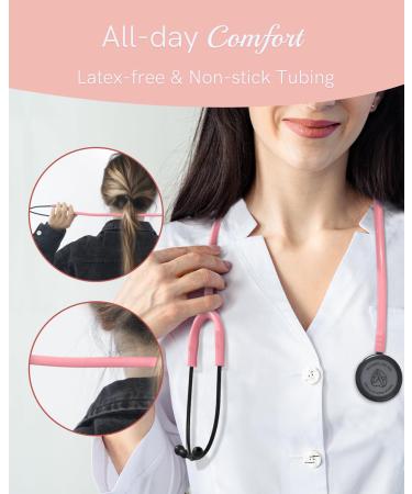 FriCARE Lightweight Stethoscope - Essential Nurse & Nursing Student Diagnostic Kit - Pearl Pink - Lifetime Warranty & FSA/HSA Eligible - Buy Online on GoSupps.com
