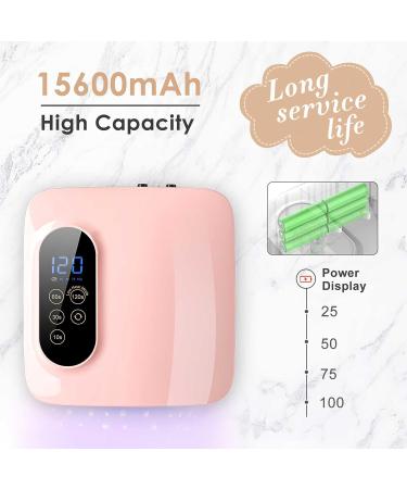 Rechargeable 72W Cordless Gel UV LED Nail Lamp - Wireless Professional Nail Dryer with Auto Sensor & Display - Quick Dry Curing Light for Nail Polish - Lightweight Pink Gift for Women - Buy Online on GoSupps.com