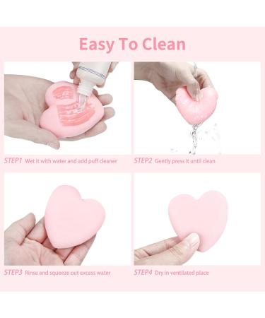 Start Makers Heart-Shaped Makeup Puffs - Soft Velvet Sponge Puffs for Face Makeup - Reusable & Portable - 2PCs Set in Pink & Green - Buy Online on GoSupps.com