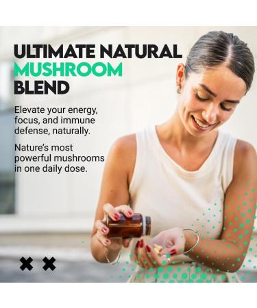 UTOYA Natural Mushroom Blend Supplements - Lions Mane Supplement Capsules with Reishi Cordyceps More for Calm Focus and Wellness - Non-GMO Vegan/Gluten Free Multi Mushroom Supplement - 90 Capsules - Buy Online on GoSupps.com