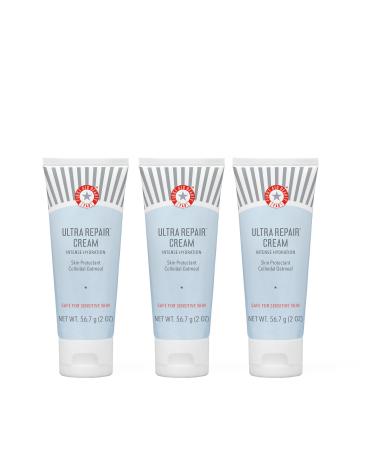 First Aid Beauty - Ultra Repair Cream Intense Hydration Whipped Colloidal Oatmeal Clinically Proven to Strengthen Skin Barrier in 7 Days & Helps Relieve Eczema Luxury Moisturizer 2 oz 3 ct Original 3 oz (3-Pack)