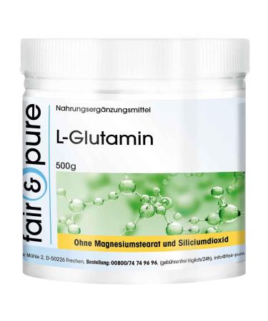 Fair & Pure - L-Glutamine 500 g Powder - 100% Pure Without additives - Vegan - Proteinogenic Amino Acid