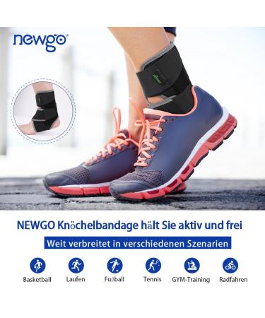 Newgo Adjustable Ankle Bandage - Stabilizing Ankle Support for Men & Women | Black Foot Tape for All-Day Comfort - Buy Online on GoSupps.com
