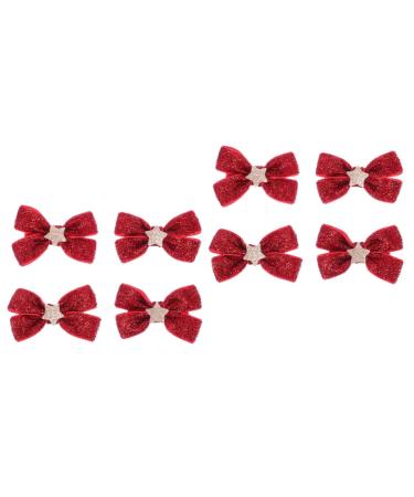 minkissy 4 Pairs Bow Tie Xmas Hair Tie Christmas Bow Scrunchies Xmas Hair Clip Bows Alligator Hair Clips Bowknot Barrette Scrunchie Holder Christmas Hair Rope Photo Fabric Toddler Side Clip