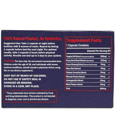 Hammer Extra Herbal Supplement for Men. Horny Goat Weed  Tongkat Ali  Ginseng & Maca Root for Energy  Stamina & Endurance. Fast Acting Male Performance Enhancing Pill - 10 Capsules - Buy Online on GoSupps.com