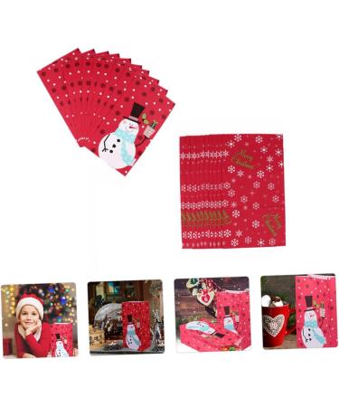 LALAFINA 20pcs Christmas Paper Bag Candy Bags Cute Christmas Goodie Bag Christmas Candy Pouch Kraft Paper - Buy Online on GoSupps.com