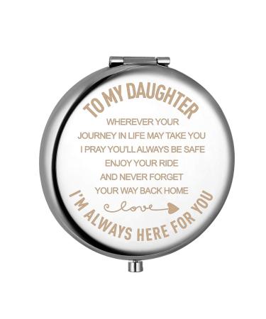 sedmart Daughter Gifts from Mom and Dad Christmas Birthday Gift for Daughter Adult or Girls Mother Daughter Gifts Compact Mirror To My Daughter 1