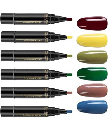 Shitafe Set of 6 gel nail pens - Quick drying - 6 colors - No UV nail polish accessories - For professional manicures - Buy Online on GoSupps.com