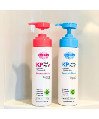 QUEEN KP WASH | Exfoliating Body Wash for Keratosis Pilaris with Collagen & Niacinamide | 15% Glycolic Acid 2% Salicylic Acid - Fragrance Free for Smooth Skin - Buy Online on GoSupps.com