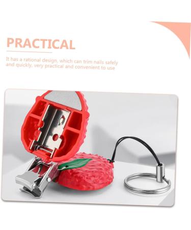 Healeved Strawberry Nail Scissors Nail Clippers with Catcher Nail Clippers for Women Pet Claw Clippers Sturdy Nail Clippers Professional Nail Clippers Man Flat Red Stainless Steel Key Chain - Buy Online on GoSupps.com
