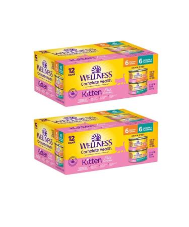 Wellness Natural Food for Pets Wellness Complete Health Kitten Whitefish & Tuna and Chicken Variety Pack Pate Wet Cat Food 3 oz Case of 24 85 g (Pack of 24)