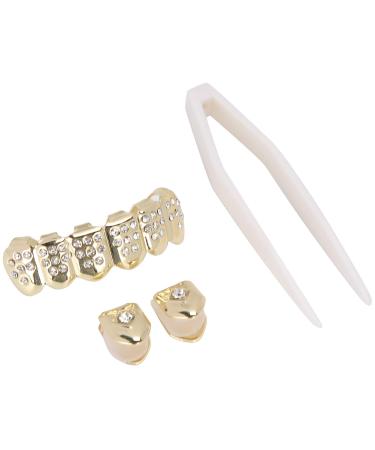 Gold braces universal braces for healthy teeth for the lower teeth and the upper teeth (gold)