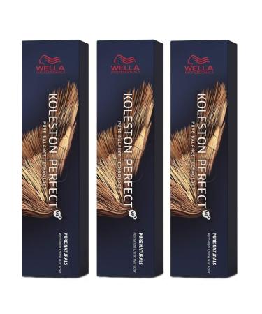 3x Wella Koleston Perfect ME+ 7/07 Medium Blonde Natural Brown 60 ml