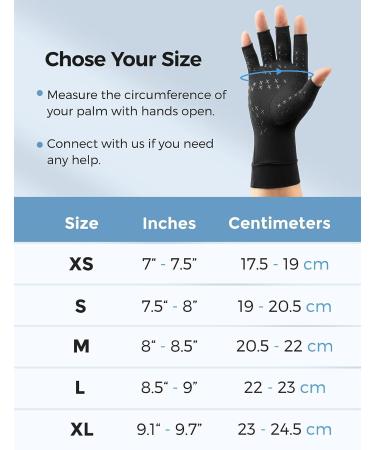 FREETOO Copper Arthritis Gloves for Carpal Tunnel Pain Relief - Compression Gloves for Hand Pain & Swelling - Fingerless Typing Gloves for Rheumatoid & Tendonitis - Medium Black - Buy Online on GoSupps.com