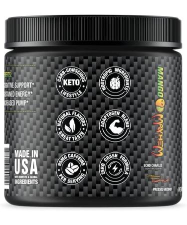 Jocko GO Pre Workout (Mango Mayhem) - Keto-Friendly Nootropic Blend with Vitamin C, L-Theanine, Caffeine, and More - Supports Muscle Pump, Endurance, and Recovery - 30 Servings - Buy Online on GoSupps.com