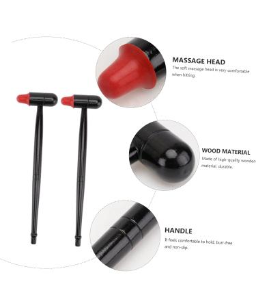 Healeved 2-in-1 Massage Hammer & Hand Stick - Silicone Trigger Point Back & Neck Massage Device - Solid Wood Handle for Effective Self-Massage - Buy Online on GoSupps.com