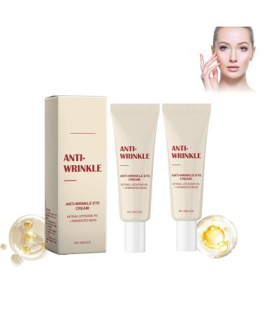 2 pieces antiaging eye cream with 4 retinal liposome and fermented bean antiwrinkle eye cream against wrinkles and dark circles for tighter and radiant skin
