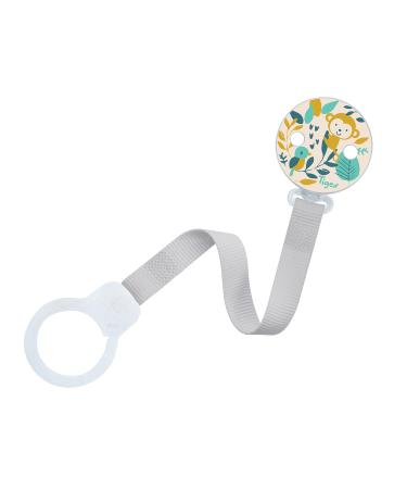 Tigex pacifier chain | suitable for most models | shatterproof | monkey grey