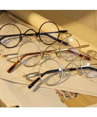 osiuujkw Vintage Round Eyeglasses Frame with Nose Pads Portable Foldable Legs Eyewear Frames Reading Glasses Replacement Gold Gold - Buy Online on GoSupps.com