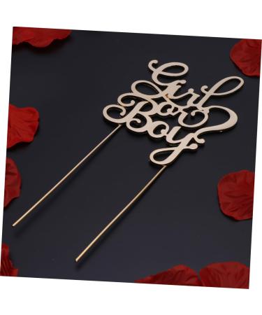 Abaodam Boy Golden Girls Birthday Cupcake Topper Gender Reveal Rhinestone Decor Gold Trim Girls' Accessories Gold Decor Accessories for Girls Wedding Birthday Cake Baby Golden medium - Buy Online on GoSupps.com