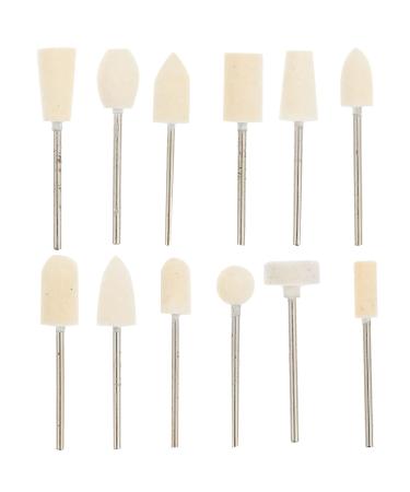 Beaupretty 12st nail polier nail grinding heads replacement bits for nail drilling electrical nail files bits nail drilling socket nail drill nail drill made of ceramic manicure wool drill set