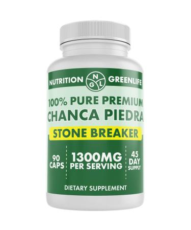 Chanca Piedra Pure Stone Breaker 1300mg - Kidney, Renal, Gallbladder Support Phyllanthus niruri - All Natural Herbal Detox Urinary Tract, Removes Impurities - 90 Capsules