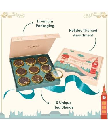Vahdam Weekend in London Tea Gift Set | 9 Chai & Black Teas | 50+ Cups | Ideal Gift for Tea Lovers - Buy Online on GoSupps.com