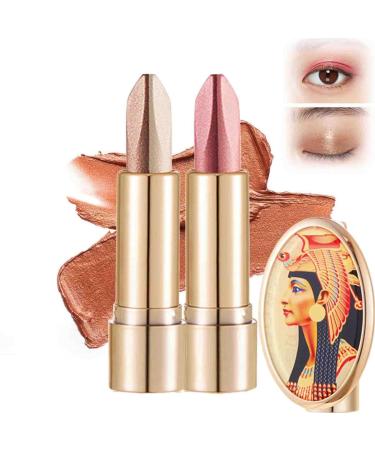 TANOOS Double Color Light Luxury Eyeshadow Stick for Lazy PeopleDouble Color Light Luxury Matte Eyeshadow Stick Two Tone Eyeshadow Stick with Mirror