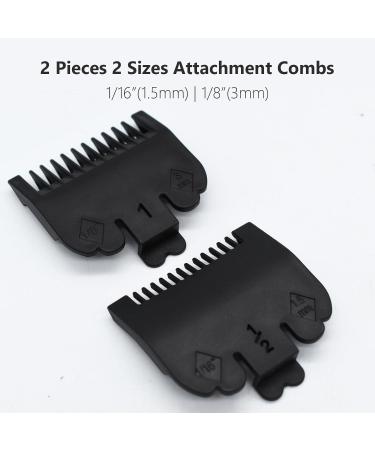 2 Pieces 2 Lengths Professional Hair Clipper Attachment Guide Guard Combs 1/16" 1/8" 1.5mm 3mm Compatible with Wahl Standard Full-Sized 5 Star Series Magic Clip Hair Clippers (Black) - Buy Online on GoSupps.com