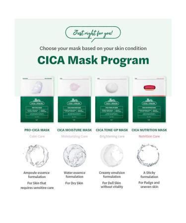 VT COSMETICS CICA MOISTURE Mask (6Pcs) | Hyalon Sheet Mask for Moisturizing & Acne Care with Centella Asiatica Extract | Korean Skin Care - Buy Online on GoSupps.com