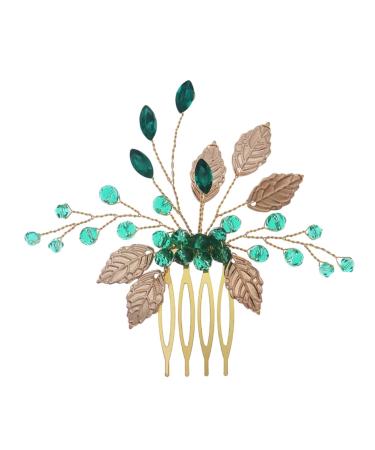 FRCOLOR Bridal Headpiece the tuck comb green hair clip bridal pearl hair comb wedding headpiece for bride wedding crystal hair comb vintage Japan bridesmaid Alloy the Flowers