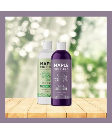 Sulfate Free Tea Tree Sage & Rosemary Shampoo & Conditioner Set for Dry Flaky Scalp - Color Safe Deep Cleansing Care for Damaged Dry Hair - 8 Fl Oz (Pack of 2) - Buy Online on GoSupps.com