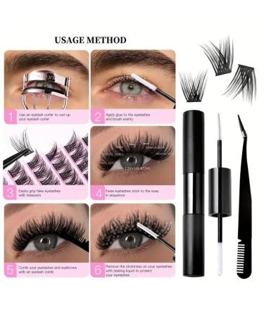 DIY Eyelash Extension Kit - 200 Mixed Length Clusters for Perfect Lash Extensions - Black - Buy Online on GoSupps.com