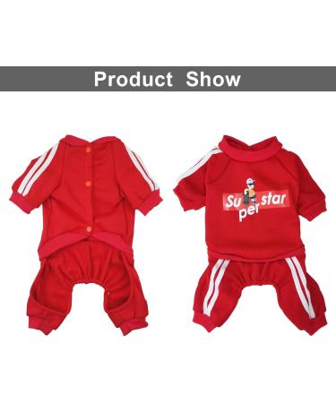 Superstar Dog Cotton Hoodie X-Large Red | Soft & Warm Dog Sweatshirt for Small Pets | Pet Cold Weather Outfit - Buy Online on GoSupps.com
