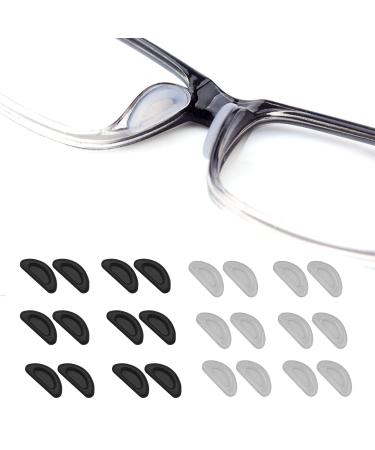 WAFJAMF 12 Pairs Eyeglass Nose Pad, Adhesive Anti-Slip Nose Pads for Plastic Frames,Sunglasses Nose Pads