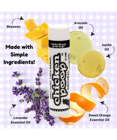 Chicken Poop ORIGINAL Lip Balm-All Natural HOLIDAY GIFT 5 ct. Seasonal MULTI-PACK Made in the USA Stocking Stuffer .15oz. Each tube Office Gift Teacher Gift Gift Exchange - Buy Online on GoSupps.com