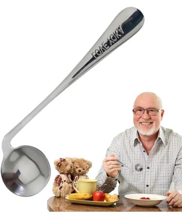 Elderly Elbow Fork Spoon Angled Eating Fork Curved Spoon Utensil for -Feeding Elder Feed Nursing Utensil Convenient for Elderly Seniors and Disabled Adults Right Hand - Spoon - Buy Online on GoSupps.com