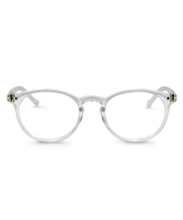 Flexible Readers Reading Glasses - Full-Rimmed Classic Round Lightweight Frame - Non-Polarized Lens Shiny Clear 1.5 x