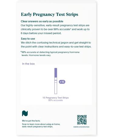 Early Detection Pregnancy Test Strips - 15 Count | Natalist For Women | Clear & Accurate Results | Up to 6 Days Before Missed Period - Buy Online on GoSupps.com