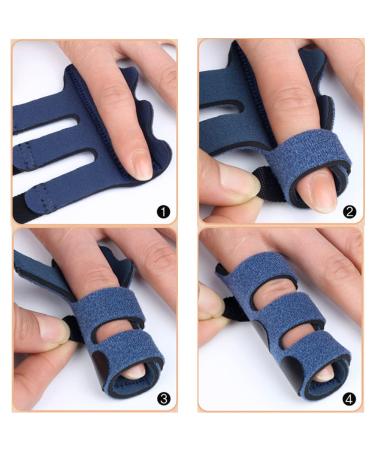 Upgraded Finger Splints - 4pcs Trigger Finger Brace with 3 Straps for Mallet & Broken Finger Support Knuckle Immobilization Arthritis Pain Relief - Black - Buy Online on GoSupps.com