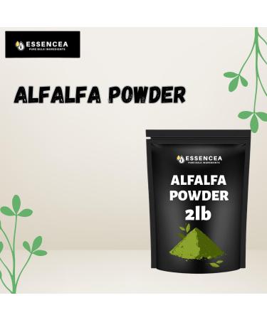 Essencea Alfalfa Powder 2lb | Green Superfood Leaf Powder | Gluten-Free Non-GMO Vegan | Rich in Fiber | Ideal for Smoothies Juices Shakes & Daily Nutrition - Buy Online on GoSupps.com