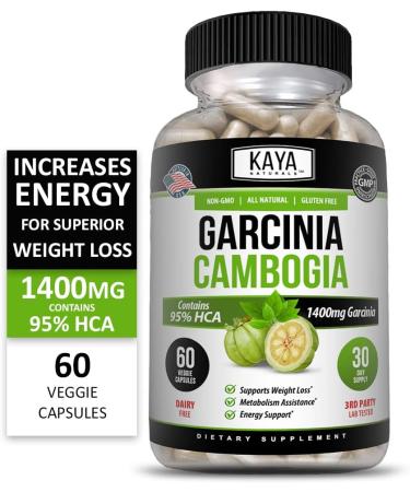 Kaya Naturals Garcinia Cambogia - Non-GMO, Gluten-Free & Soy-Free - 60 Vegetable Capsules for Overall Wellness - Buy Online on GoSupps.com