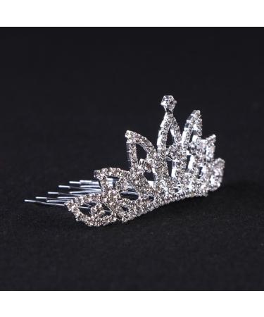 Lurrose Princess Crown Comb Mini crown hair comb small tiara comb for Flower Girls Wedding Bride Prom Birthday Party - Buy Online on GoSupps.com