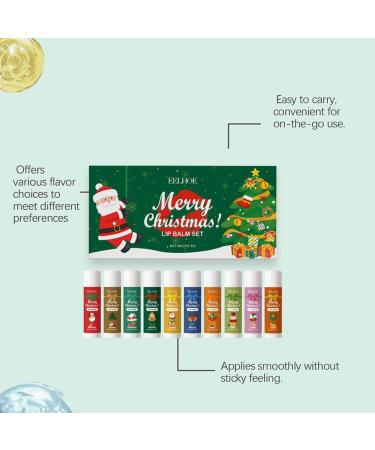 10 Pack Natural Lip Balm Bulk - Christmas Lip Balm Bulk Care Product with Vitamin E and Coconut Oil - Moisturizing Anti Cracking Personal Care - Buy Online on GoSupps.com