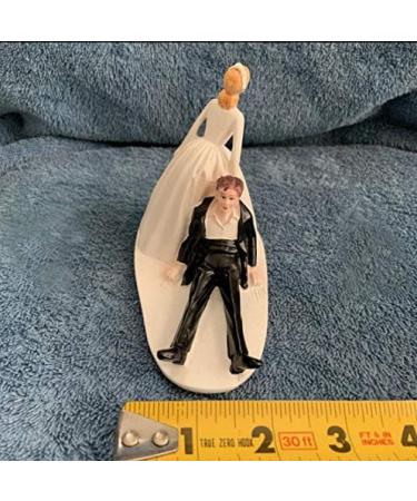 SCHOLMART Wedding Cake Toppers Bride and Groom Funny Bride Dragging Groom Cake Topper Cake Topper Wedding Bride and Groom Wedding Cake Toppers Reluctant Groom Figurines (Reluctant Groom) - Buy Online on GoSupps.com