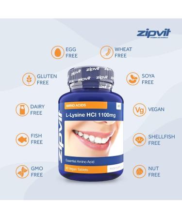 L-Lysine 1100mg Tablets - High Strength Essential Amino Acid - Vegan & Vegetarian - 90 Tablets (3 Months Supply) - Buy Online on GoSupps.com