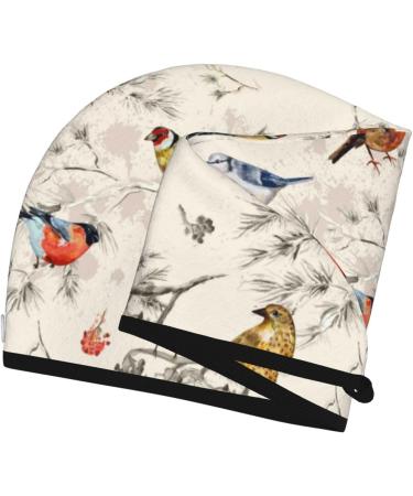 Hair Towel Wrap with Button - Quick Drying Hair Turban for Women | Little Birds Design - Buy Online on GoSupps.com